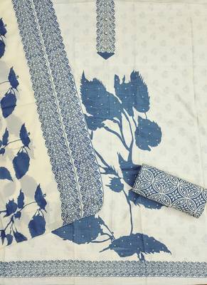 Women's multi print and daimond work cotton dress material 2