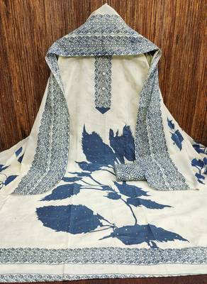 Women's multi print and daimond work cotton dress material 3