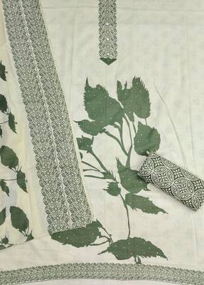 Women's multi print and daimond work cotton dress material 2