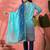 Women's blue colour kurta set traditional stitched top bottom & dupatta 