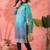Women's blue colour kurta set traditional stitched top bottom & dupatta 