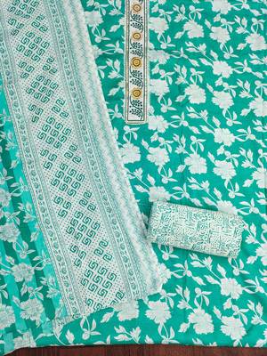 Women's multi print & handwork cotton dress material 2