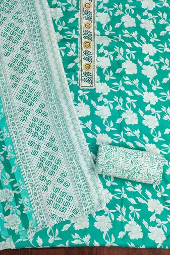 Women's multi print & handwork cotton dress material