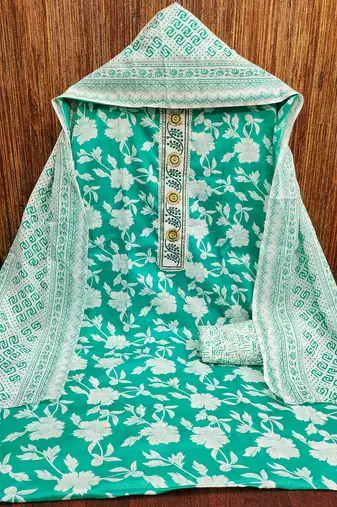Women's multi print & handwork cotton dress material