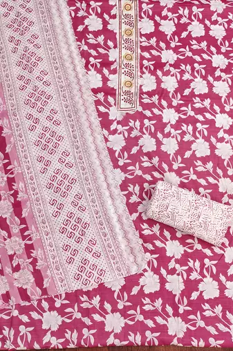 Women's multi print & handwork cotton dress material