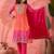 Women's pink colour kurta set pants stitched & dupatta set 