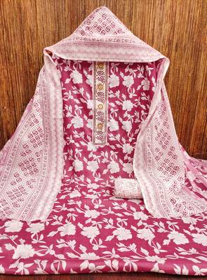 Women's multi print & handwork cotton dress material 3