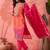 Women's pink colour kurta set pants stitched & dupatta set 