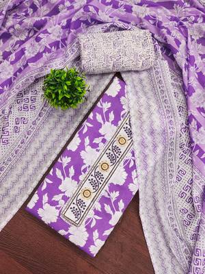 Women's multi print & handwork cotton dress material 1