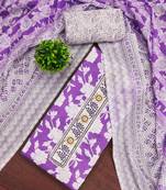 Women's multi unstitched print & handwork cotton dress material