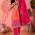 Women's pink colour kurta set pants stitched & dupatta set 