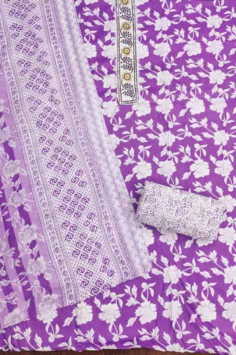 Women's multi print & handwork cotton dress material