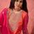 Women's pink colour kurta set pants stitched & dupatta set 