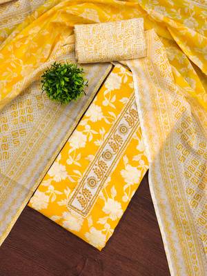 Women's multi print & handwork cotton dress material 1