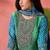 Women's green colour kurta set pants stitched & dupatta set 