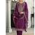 Purple embroidered Silk straight suit for women