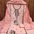 Women's peach unstitched heavy thread embroidery pc cotton dress material 