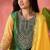 Women's green colour kurta set pants stitched & dupatta set 