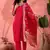 Women's pink colour kurta set pants stitched and woven dupatta set