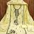 Women's yellow unstitched heavy thread embroidery pc cotton dress material 