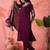 Women's purple colour kurta set pants stitched and woven dupatta set 