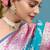 Aqua Blue Heavy Satin Banarasi silk blend Saree