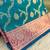 Aqua Blue Heavy Satin Banarasi silk blend Saree