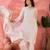 Women's white colour kurta set pants stitched and woven dupatta set 