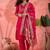 Women's maroon colour kurta set pants stitched and woven dupatta set 