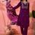 Women's purple colour kurta set pants stitched and woven dupatta set 