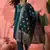 Women's teal colour kurta set pants stitched and woven dupatta set