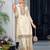 heavy chinon white embroidery worked palazzo suit for women