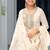 heavy chinon white embroidery worked palazzo suit for women