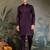 Purple silk thead & sequins embroidered with real mirror work wedding festival party wear straight kurta pant koti