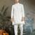 White silk thead & sequins embroidered with real mirror work wedding festival party wear straight kurta pant koti
