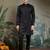Black silk thead & sequins embroidered with real mirror work wedding festival party wear straight kurta pant koti