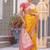 Yellow Heavy Satin Banarasi silk blend Saree