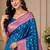 Blue Heavy Satin Banarasi silk blend Saree