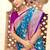 Blue Heavy Satin Banarasi silk blend Saree