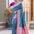 Blue Heavy Satin Banarasi silk blend Saree