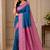 Blue Heavy Satin Banarasi silk blend Saree