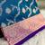Blue Heavy Satin Banarasi silk blend Saree