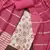 Pink roman cotton silk print handwork unstitched dress material