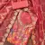 Pink organza print handwork unstitched dress material