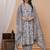 Brown floral printed angrakha kurta with palazzo & dupatta