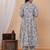 Brown floral printed angrakha kurta with palazzo & dupatta
