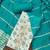 Turquoise roman cotton silk print handwork unstitched dress material