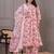 Cream floral printed angrakha kurta with palazzo & dupatta