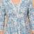 Sky blue floral printed angrakha kurta with palazzo & dupatta