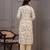 Yellow floral printed  stright kurta trouser set with printed dupatta